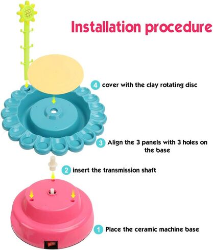 IAMGlobal Pottery Wheel, Sunflower Art Craft Kit, DIY Pottery Studio, Craft Activity, Artist Studio, Ceramic Machine with Air-Dry Clay, Educational Toy for Kids Beginners (Blue) in Kuwait