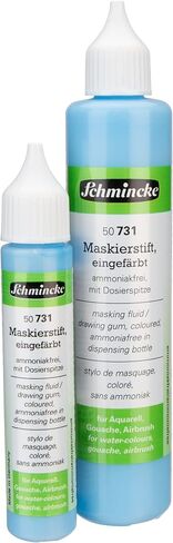 Schmincke - قلم إخفاء ملون، 25 مل، 50 731 005، قلم جرعات، سائل إخفاء أزرق للمناطق غير الشفافة من الرسم على ورق الألوان المائية، خالي من الأمونيا in Kuwait