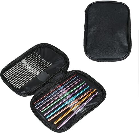 Ergonomic Crochet Kit for Beginners Adults : Crochet Ergonomic Soft Grip, Set of 22, Various Sizes, Knitting Kits for Beginners Adults. (Black) in Saudi Arabia