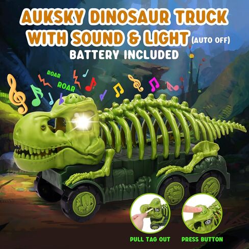 Dinosaur Truck Toys for Kids 3-5, T-Rex Transport Truck with 6 Dino Figures Toys, Dino Activity Play Mat, Dinosaur Truck Carrier Transport Car, Jurassic Dinosaur Play Set for Boys and Girls in Kuwait