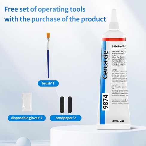 Cerca de Leather Glue，Adhesive Clear Color, Soft，Strong, Waterproof，Glue for Leather Repair and bonding，2oz in Kuwait