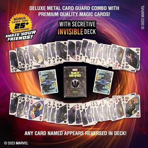 Fantasma MARVEL’s BLACK PANTHER Collectible Premium Playing Cards | Magic Deck Marvel Cards with Metal Protective Magic Card Case Cool Playing Cards for Poker or Other Card Games in Kuwait
