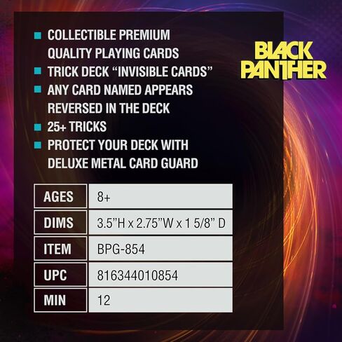 Fantasma MARVEL’s BLACK PANTHER Collectible Premium Playing Cards | Magic Deck Marvel Cards with Metal Protective Magic Card Case Cool Playing Cards for Poker or Other Card Games in Kuwait