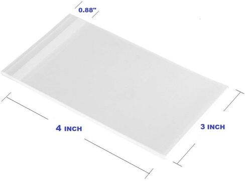 200ct Adhesive Treat Bags 1 x 10 Clear - 1.4 mils Thick Self Sealing OPP Plastic Bags/Clear Flat Cello Bags in Kuwait