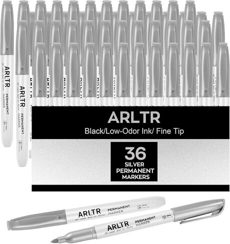 أقلام تحديد دائمة فضية معدنية من ARLTR، 36 قلم تحديد فضي معدني للتوضيح الفني، العلامات الصناعية، الحرف اليدوية، صناعة بطاقات الهدايا in Kuwait