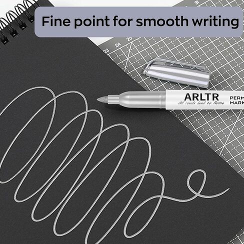 أقلام تحديد دائمة فضية معدنية من ARLTR، 36 قلم تحديد فضي معدني للتوضيح الفني، العلامات الصناعية، الحرف اليدوية، صناعة بطاقات الهدايا in Kuwait