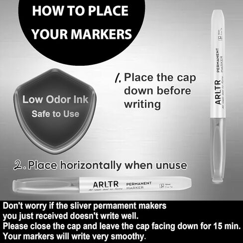 أقلام تحديد دائمة فضية معدنية من ARLTR، 36 قلم تحديد فضي معدني للتوضيح الفني، العلامات الصناعية، الحرف اليدوية، صناعة بطاقات الهدايا in Kuwait