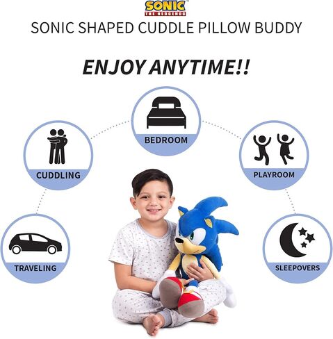 Franco Sonic The Hedgehog Super Soft Plush Cuddle Buddy and Beach Towel Bundle in Kuwait