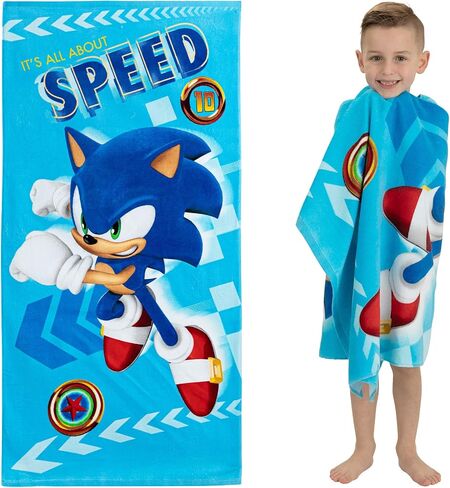 Franco Sonic The Hedgehog Super Soft Plush Cuddle Buddy and Beach Towel Bundle in Kuwait