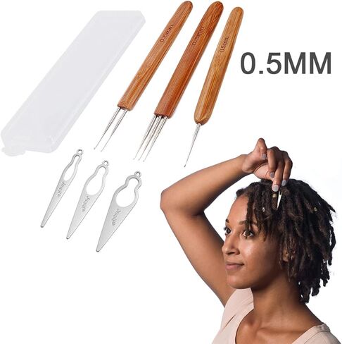 6 قطع من ملحقات AlyBoto Dreadlock، خطاف كروشيه Dreadlock، أداة قفل الشعر، إبر الكروشيه للشعر، مجموعة كروشيه Dreadlock، مقبض من الخيزران، مجموعة كروشيه (6 قطع) in Kuwait
