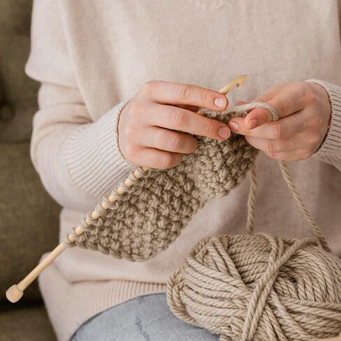 مجموعة خطافات كروشيه تونسية (13 انش) - خطاف كروشيه من الخيزران - مجموعة حياكة خفيفة الوزن وناعمة بقطر 3.5 ملم الى 10 ملم - خطافات كروشيه منحنية تدوم طويلا مع شنطة - مجموعة كروشيه للحياكة والكروشيه in Kuwait