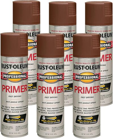 بخاخ تمهيدي احترافي من Rust-Oleum 7569838-6PK، 15 أونصة، أحمر مسطح، 6 عبوات in Kuwait