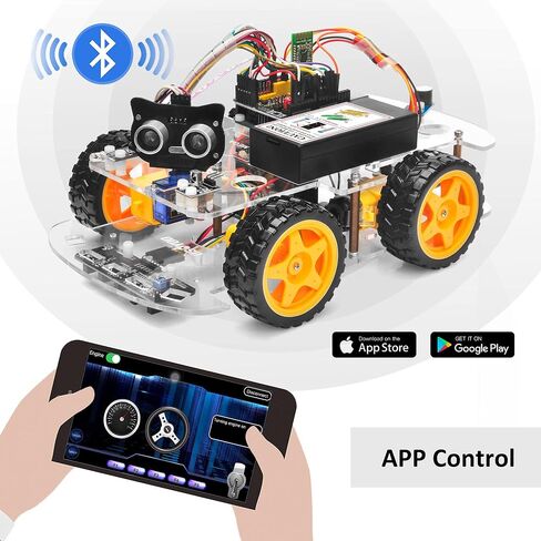 OSOYOO Robot Car Starter Kit for R3 | STEM Remote Controlled Educational Motorized Robotics for Building Programming Learning How to Code | IOT Mechanical DIY Coding for Teens Adults in Saudi Arabia