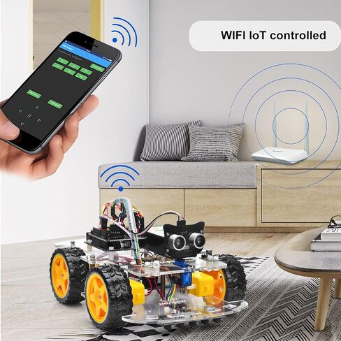 OSOYOO Robot Car Starter Kit for R3 | STEM Remote Controlled Educational Motorized Robotics for Building Programming Learning How to Code | IOT Mechanical DIY Coding for Teens Adults in Saudi Arabia