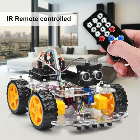 OSOYOO Robot Car Starter Kit for R3 | STEM Remote Controlled Educational Motorized Robotics for Building Programming Learning How to Code | IOT Mechanical DIY Coding for Teens Adults in Saudi Arabia