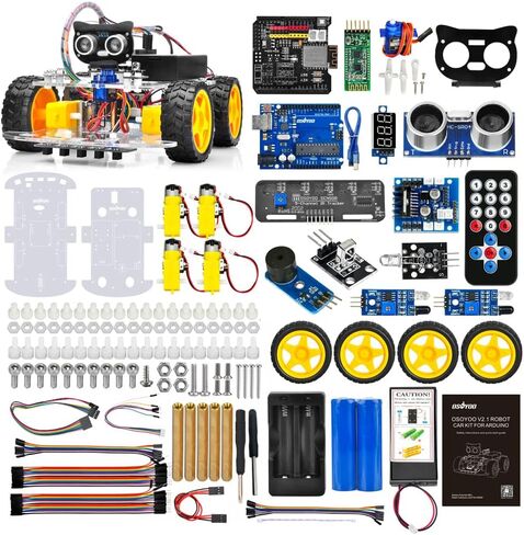 OSOYOO Robot Car Starter Kit for R3 | STEM Remote Controlled Educational Motorized Robotics for Building Programming Learning How to Code | IOT Mechanical DIY Coding for Teens Adults in Saudi Arabia