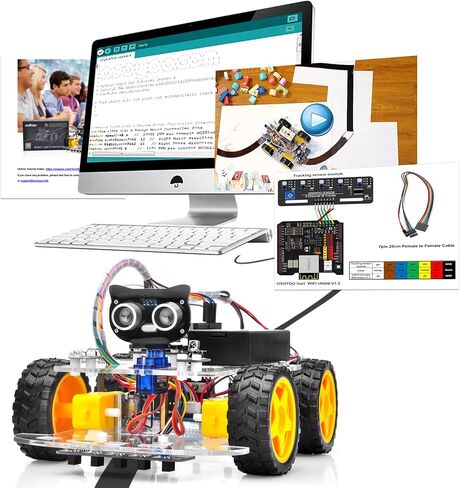 OSOYOO Robot Car Starter Kit for R3 | STEM Remote Controlled Educational Motorized Robotics for Building Programming Learning How to Code | IOT Mechanical DIY Coding for Teens Adults in Saudi Arabia