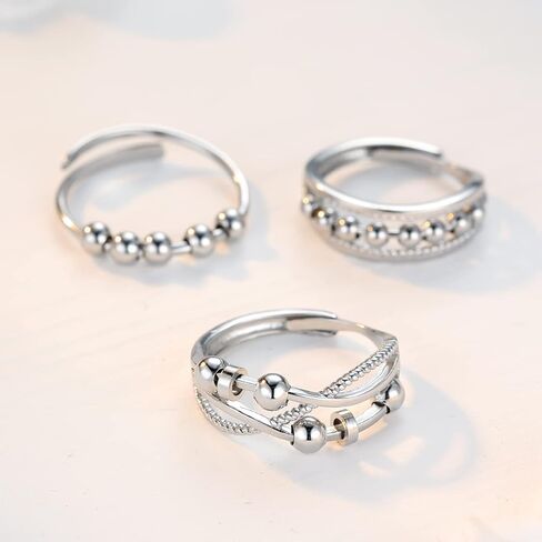 جن اكس ان خاتم فيدجيت تو ماي ابنت، خاتم فيدجيت لتخفيف القلق للنساء، خاتم قابل للتعديل لتخفيف القلق بالوان قوس قزح، هدايا مجوهرات in Kuwait