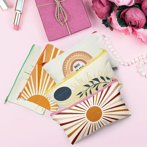 Silkfly 144 Pack Blank Canvas Cosmetic Bags Sublimation Makeup Bags White Pencil Pouch DIY Zippered Multipurpose Pouches Heat Transfer Iron on Pouch Bags for Stationery Toiletries Crafts Use in Saudi Arabia