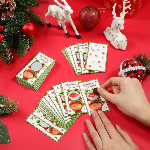 60Pcs Christmas Scratch Off Cards Elf Christmas Game Scratch Cards Elf Xmas Scratch Off Game Cards for Winter Holiday Party Games Teacher Reward Cards Blank Gift Certificates Supplies in Saudi Arabia