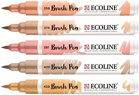 Ecoline Liquid Watercolor Brush Pen, Set of 5 - Beige Pink (11509911) in Saudi Arabia