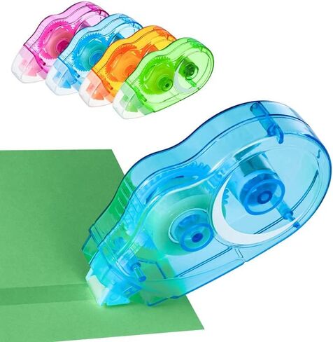 بكرة شريط مزدوجة الجوانب من BOUMUSOE، 8 مم × 10 متر، 4 عبوات من شريط لاصق القصاصات، موزع شريط لاصق شفاف لتغليف الهدايا، وسجلات القصاصات، والحرف اليدوية، والمشروعات الفنية in Kuwait