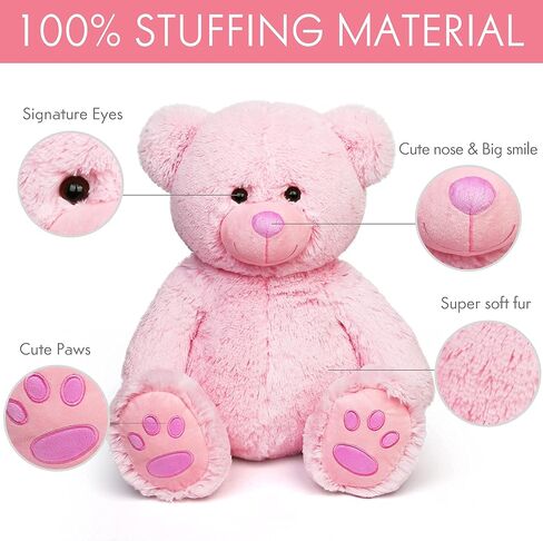 LotFancy Teddy Bear Stuffed Animals, 20 inch Soft Plush Toy, Brown in Kuwait