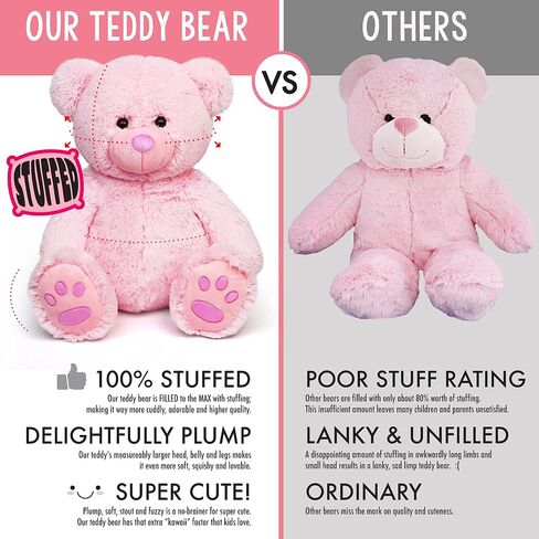 LotFancy Teddy Bear Stuffed Animals, 20 inch Soft Plush Toy, Brown in Kuwait