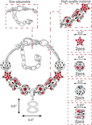 هدايا عيد الميلاد الثامن للفتيات، سوار سحر عيد الميلاد الثامن، قلادة عيد الميلاد الثامن، لوازم حفلات عيد الميلاد الثامن، زينة عيد الميلاد الثامن للفتيات، مجوهرات عيد ميلاد عمرها 8 سنوات للفتيات in Kuwait