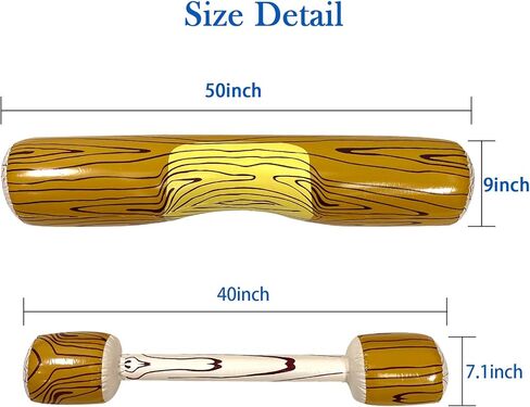 ALLADINBOX 4 PCS Inflatable Pool Battle Log Rafts, Float Row Toys for 2 Players Fighting Float Ride On, 2 Sitting Canoes and 2 Sticks, Joust Set Pool Party Water Sports Games, Wood Grain in Kuwait