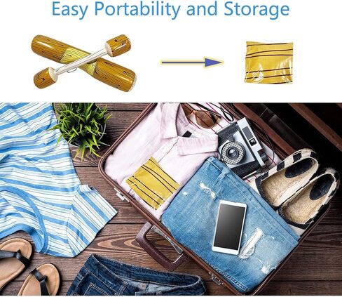 ALLADINBOX 4 PCS Inflatable Pool Battle Log Rafts, Float Row Toys for 2 Players Fighting Float Ride On, 2 Sitting Canoes and 2 Sticks, Joust Set Pool Party Water Sports Games, Wood Grain in Kuwait