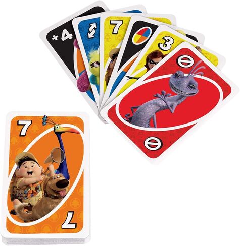 Mattel Games UNO Pixar 25th Anniversary Card Game with 112 Cards & Instructions in Storage Tin for Players 7 Years & Older, Kid, Family & Adult Game Night in Saudi Arabia