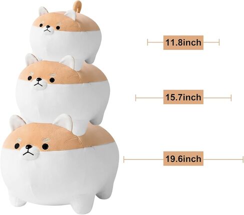 Ditucu 19.6 inch Shiba Inu Stuffed Animal Toy Cute Anime Corgi Akita Dog Plush Pillow Kawaii Plushie Best Gifts for Kids Black in Kuwait