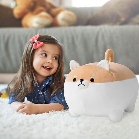 Ditucu 19.6 inch Shiba Inu Stuffed Animal Toy Cute Anime Corgi Akita Dog Plush Pillow Kawaii Plushie Best Gifts for Kids Black in Kuwait