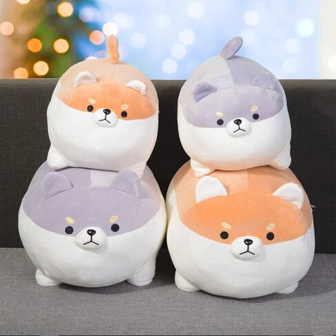 Ditucu 19.6 inch Shiba Inu Stuffed Animal Toy Cute Anime Corgi Akita Dog Plush Pillow Kawaii Plushie Best Gifts for Kids Black in Kuwait