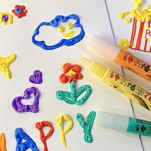 قطعتان من الأقلام السحرية المنتفخة للأطفال، أقلام الفشار السحرية، أقلام رسم الفشار الفقاعية DIY، أقلام ألوان الفشار، قلم الفقاعات المنتفخة، قلم آمن للفن ثلاثي الأبعاد، قلم الفشار السحري، قلم طلاء ملون للفشار السحري in Kuwait