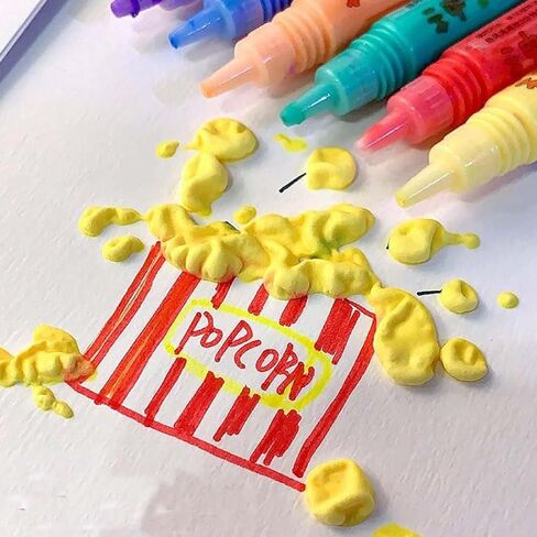 قطعتان من الأقلام السحرية المنتفخة للأطفال، أقلام الفشار السحرية، أقلام رسم الفشار الفقاعية DIY، أقلام ألوان الفشار، قلم الفقاعات المنتفخة، قلم آمن للفن ثلاثي الأبعاد، قلم الفشار السحري، قلم طلاء ملون للفشار السحري in Kuwait