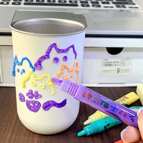 قطعتان من الأقلام السحرية المنتفخة للأطفال، أقلام الفشار السحرية، أقلام رسم الفشار الفقاعية DIY، أقلام ألوان الفشار، قلم الفقاعات المنتفخة، قلم آمن للفن ثلاثي الأبعاد، قلم الفشار السحري، قلم طلاء ملون للفشار السحري in Kuwait