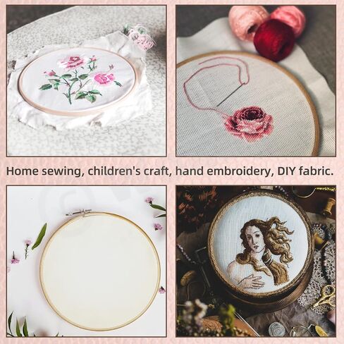 Wokape 212Pcs Embroidery Kit, Cross Stitch Kit Contains 100 Colors Threads, 5Pcs Bamboo Embroidery Hoops, 3Pcs Aida Cloth, 30Pcs Embroidery Needles and 74Pcs More Cross Stitch Tools for Beginner Adult in Saudi Arabia
