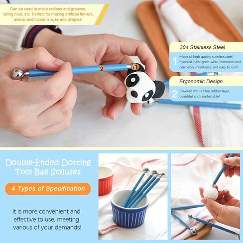 Rustark Polymer Clay Tools, 24 pcs Modeling Clay Sculpting Tools Include Rubber Tip Pens,Ball Stylus, Modeling Tools Pottery Tools for Pottery Sculpture, Rock Painting, Art Carving Embossing in Kuwait