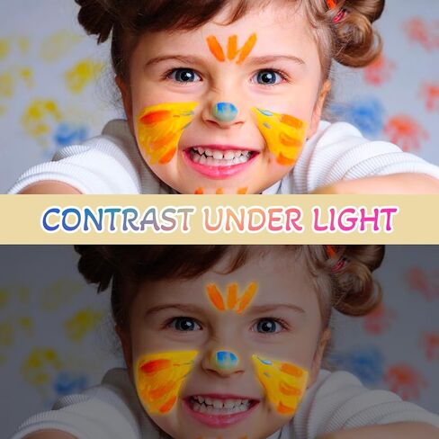 Kleeblatt Glow In The Dark Face Body Paint, 12pcs Uv Face Paint Crayons, Neon Body Paint, Face Painting Kit for Kids Party, Halloween Makeup Kit for Adults, Black Face Paint Markers Stick in Kuwait