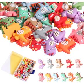 Lenwen 110 Pcs Resin Dinosaur Charms Flatback Dinosaur Decorations Resin Dinosaur Pendant for DIY Scrapbooking Embellishment Phone Case Craft Jewelry Making Hair Clips Accessory in Saudi Arabia