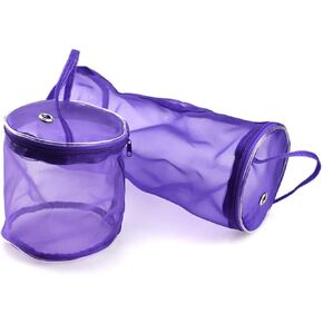 Zerodeko Knitting needle yarn storage bag yarn organizer Sewing mesh organizer empty knitting storage bag Mesh knitting bag Yarn storage tote yarn holder purple travel portable Bracket box in Kuwait