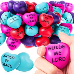 Tradder 36 Pcs Heart Stress Balls Appreciation Heart Shaped Foam Balls Motivational Stress Balls Relief Gifts Bulk for Kids Adults Wedding School Party (Appreciation) in Kuwait