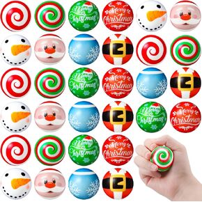 Suhine 72 Pcs Christmas Stress Ball 1.8 Inch Bulk Stress Ball Mini Christmas Squeeze Toys Relief Funny Stress Balls for Party Favors Stocking Stuffers Gifts Goodie Bag Fillers(Candy Style) in Kuwait