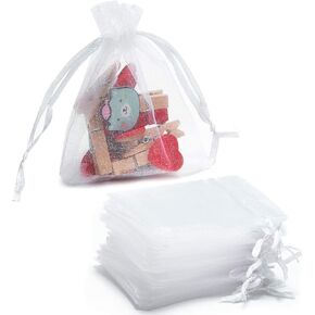 Tendwarm 100 قطعة 3x4 بوصة أكياس الأورجانزا الشفافة لحفلات الزفاف لصالح الحقائب مع الرباط حقائب للهدايا عيد الميلاد in Kuwait