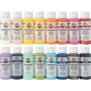 Delta Creative PROMOADA3 16 Color Ceramcoat Acrylic Paint Set, Colors may vary, 2 Fl Oz (Pack of 16) in Kuwait