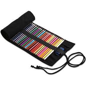 72 Slots Canvas Pencil Roll Wrap, Handmade Roll-Up Canvas Pencil Wrap, Colored Pencils Wrap, for Artists Painting, Sketchers, Student