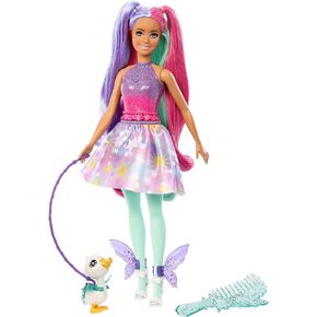 Barbie A Touch of Magic Fashion Doll, The Glyph with Fantasy Outfit & Colorful Hair with Comb & Pet Accessories