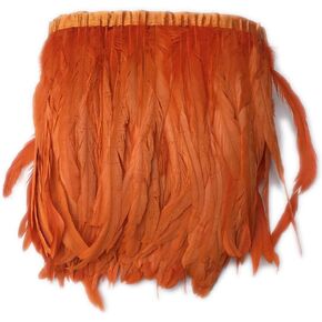 Shekyeon Rooster Tail Feathers Trimming Fringe Coque Feather 10-12 inches in Width for Costume Craft Sewing Decoration Pack of 1 yard(fuchsia)